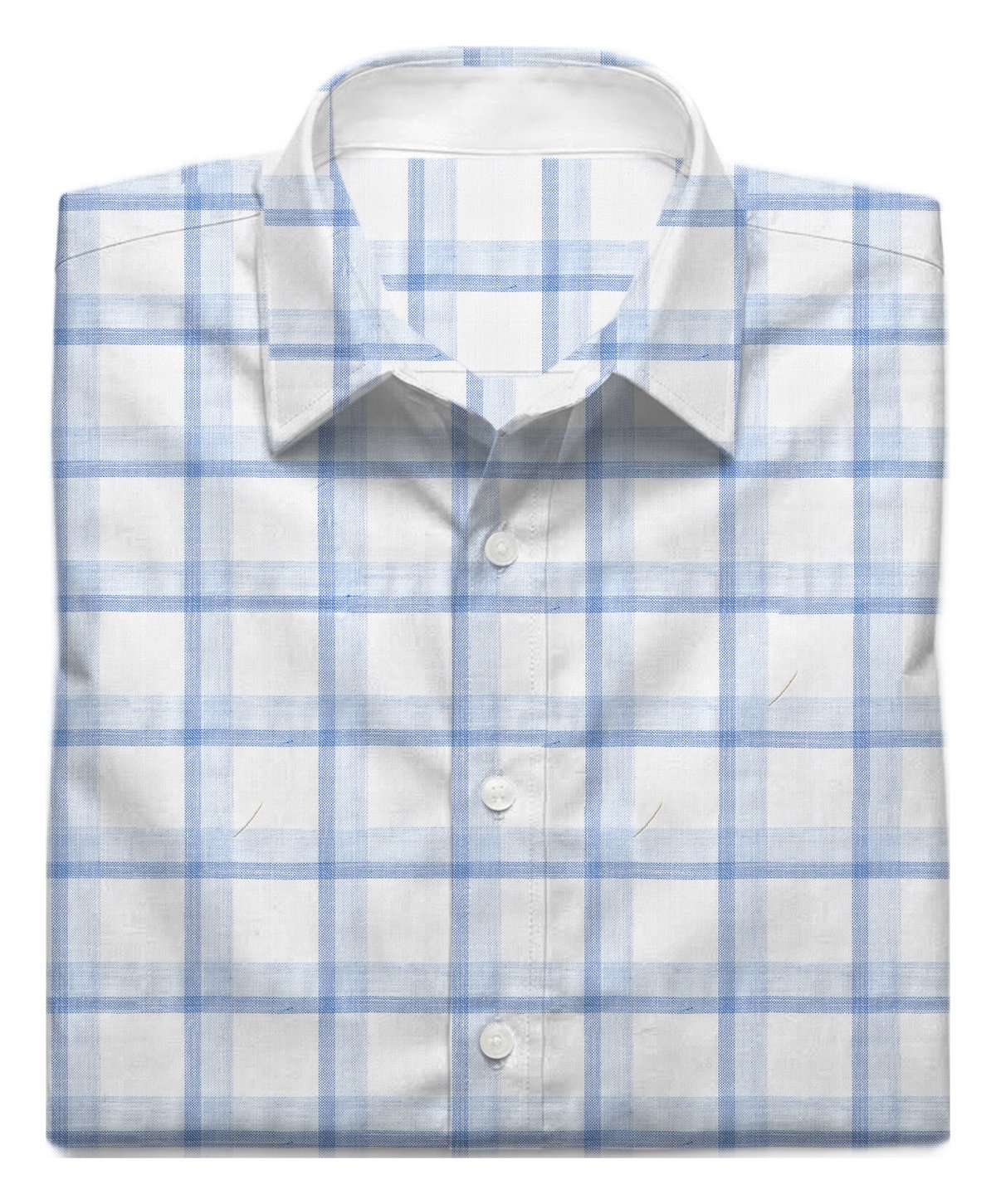 Camisa doblada confeccionada con la tela Cuadro ventana 7029 Azul