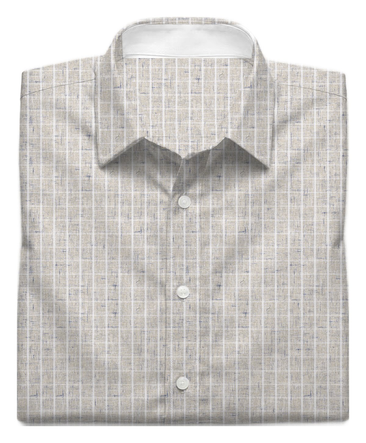 Camisa doblada confeccionada con la tela Raya tiza 7059 Fown