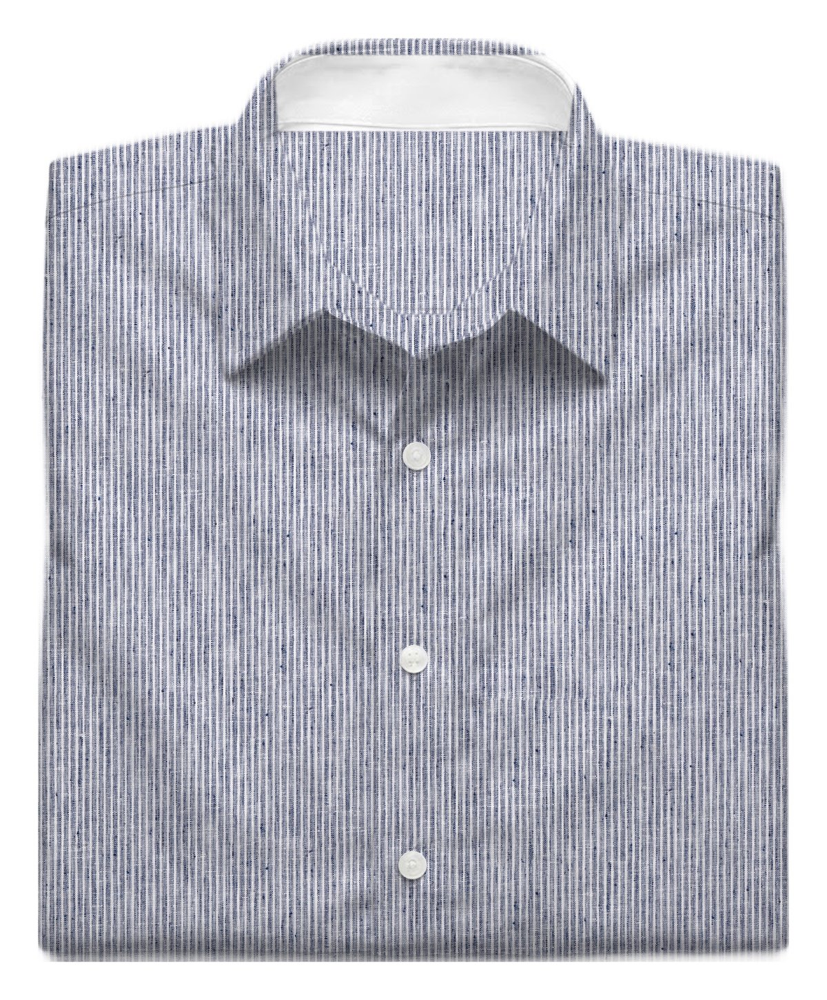 Camisa doblada confeccionada con la tela Raya fina DTX-222998 Azul marino