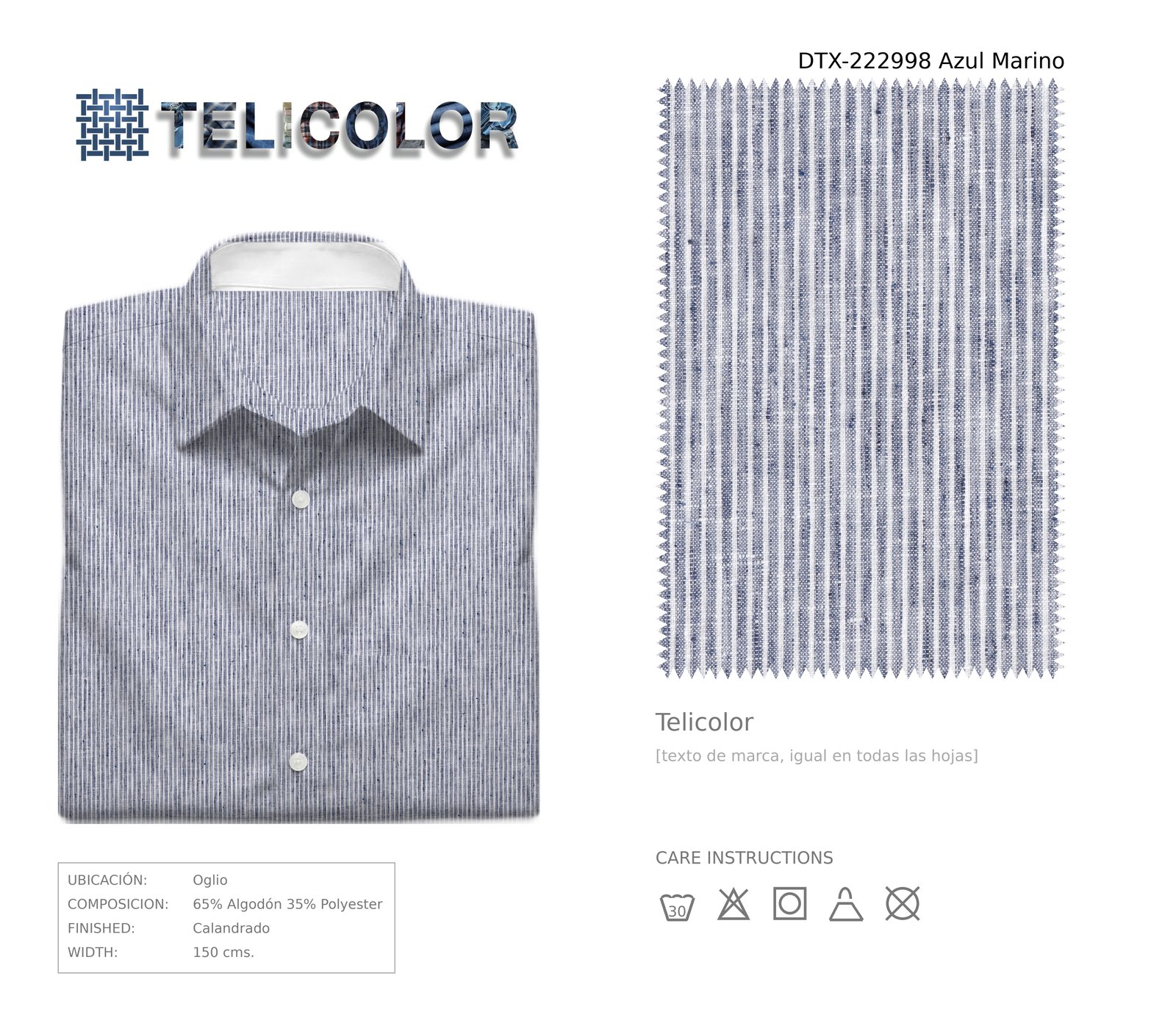 Hoja de la tela Raya fina DTX-222998 Azul marino